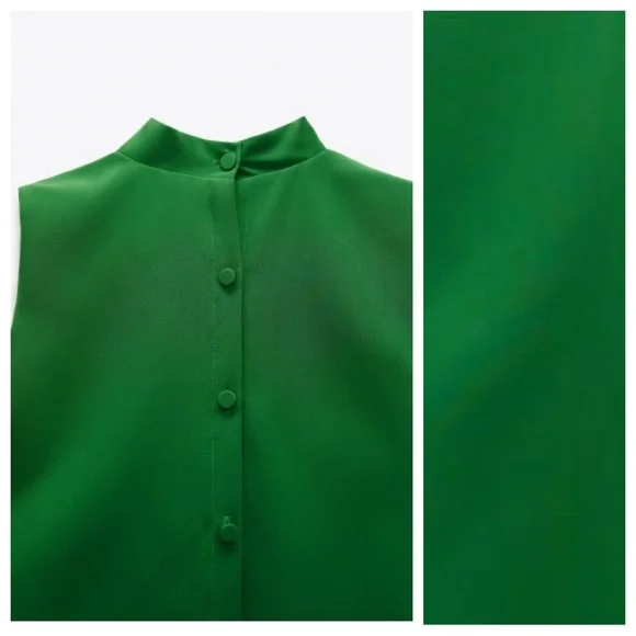 Zara Green Blouse with Elegant Design - Picture 7 of 10
